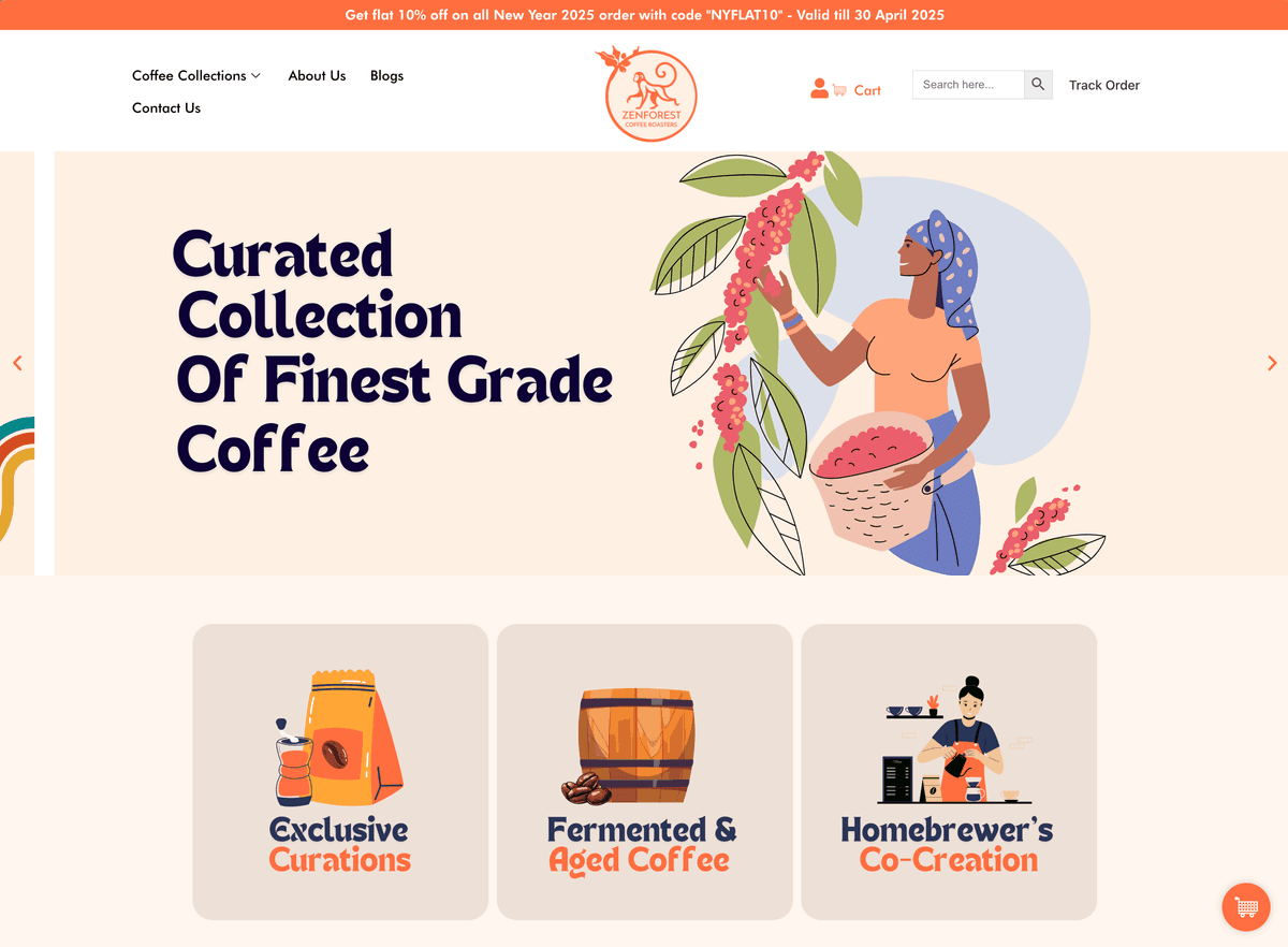 Zen Forest Coffee website preview